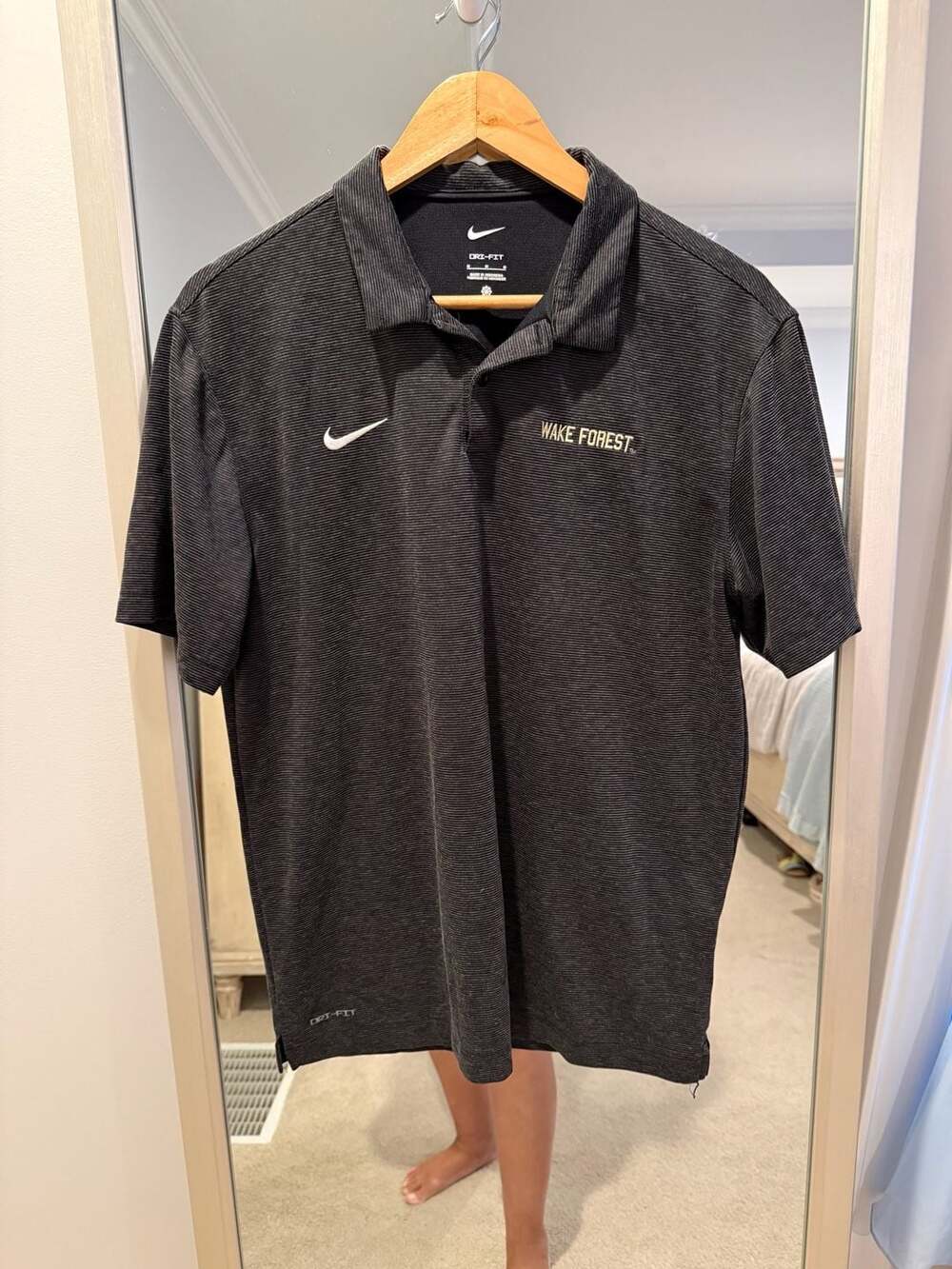 Nike Wake Forest Demon Deacons Dri-Fit Striped Polo Shirt